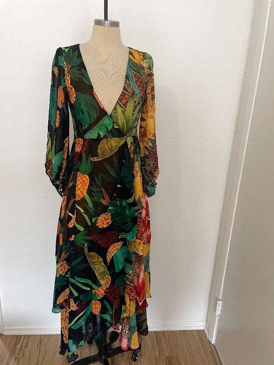 FARM Rio Dresses & Skirts - Farm Rio Floral Long Wrap Maxi Dress, Boho Wedding Guest, Size XS
